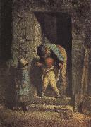 Jean Francois Millet Mother and child oil painting